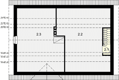 Rzut strychu domu jednorodzinnego Tito