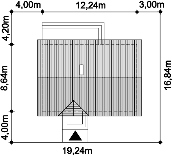Rzut usytuowania domu jednorodzinnego Tito na działce