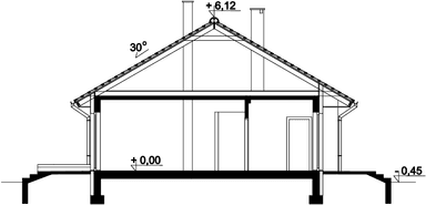 Przekrój domu jednorodzinnego Tobiasz paliwo stałe