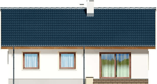 Elewacja tylna domu jednorodzinnego Tobiasz paliwo stałe