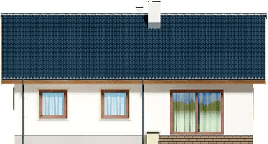 Elewacja tylna domu jednorodzinnego Tobiasz paliwo stałe