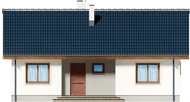 Elewacja frontowa domu jednorodzinnego Tobiasz paliwo stałe