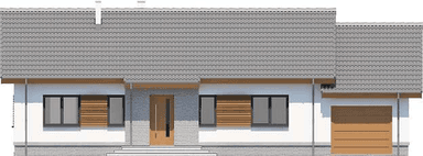 Elewacja frontowa domu jednorodzinnego Tracja 2 G1