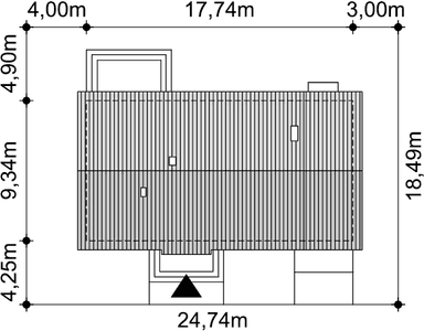 Rzut usytuowania domu jednorodzinnego Tracja 2 G1