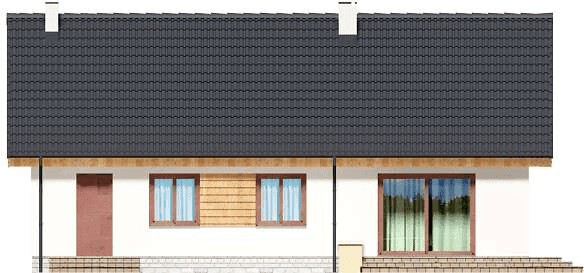 Elewacja tylna domu jednorodzinnego Tracja