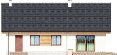 Elewacja tylna domu jednorodzinnego Tracja