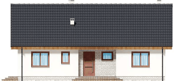 Elewacja frontowa domu jednorodzinnego Tracja