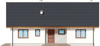 Elewacja frontowa domu jednorodzinnego Tracja