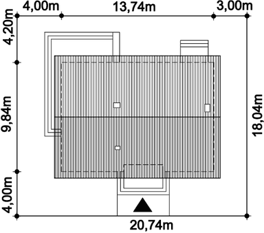 Rzut usytuowania domu jednorodzinnego Tracja na działce