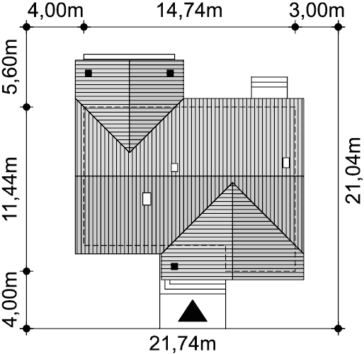 Rzut usytuowania domu jednorodzinnego Tracja 3 na działce