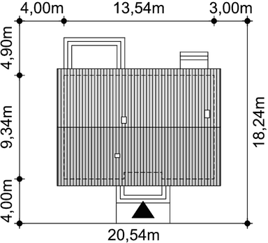 Rzut usytuowania domu jednorodzinnego Tracja 4 na działce