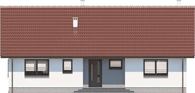 Elewacja frontowa domu jednorodzinnego Tracja 5