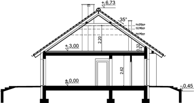 Przekrój domu jednorodzinnego Tracja 5