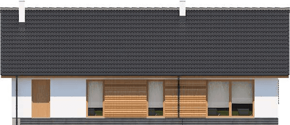 Elewacja tylna domu jednorodzinnego Tracja 6