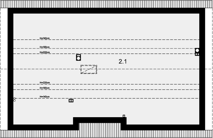 Rzut strychu domu jednorodzinnego Tracja 6