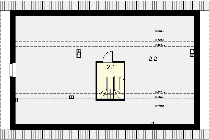 Rzut strychu domu jednorodzinnego Tracja 7