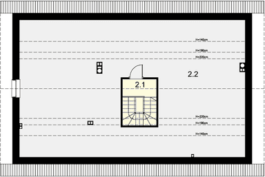 Rzut strychu domu jednorodzinnego Tracja 7