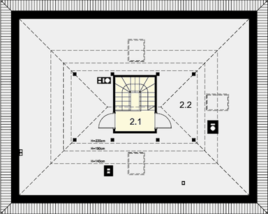 Rzut strychu domu jednorodzinnego Tracja 8