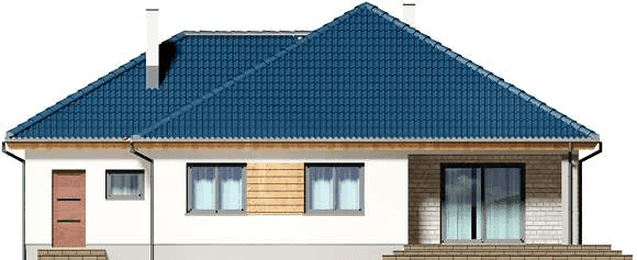 Elewacja tylna domu jednorodzinnego Tryton 2