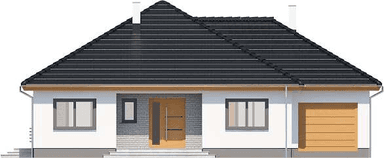 Elewacja frontowa domu jednorodzinnego Tryton2 Teriva