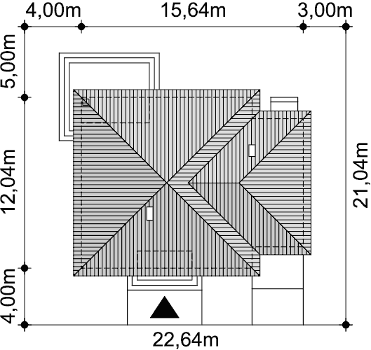 Rzut usytuowania domu jednorodzinnego Tryton 2 Teriva na działce