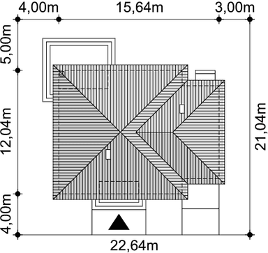 Rzut usytuowania domu jednorodzinnego Tryton 2 Teriva na działce