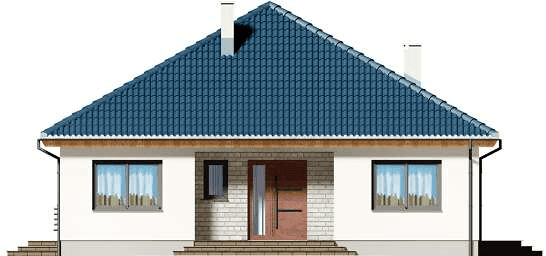 Elewacja frontowa domu jednorodzinnego Tryton