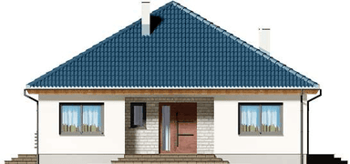 Elewacja frontowa domu jednorodzinnego Tryton