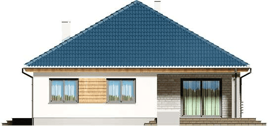 Elewacja tylna domu jednorodzinnego Tryton