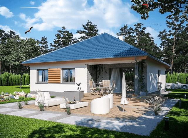 Wizualizacja domu jednorodzinnego Tryton