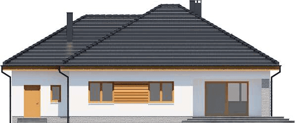 Elewacja tylna domu jednorodzinnego Tryton 4