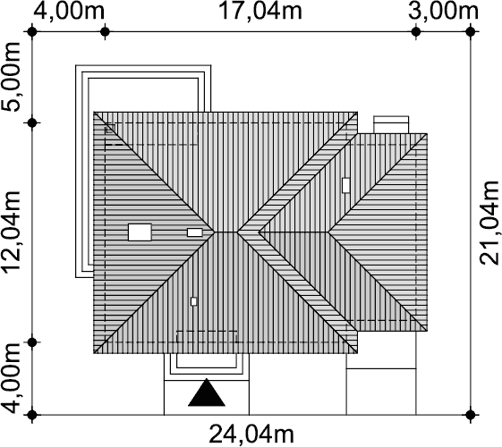Rzut usytuowania domu jednorodzinnego Tryton 4 na działce