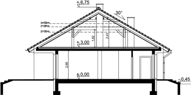 Przekrój domu jednorodzinnego Tryton 5