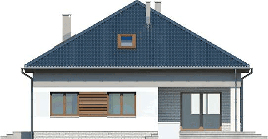 Elewacja tylna domu jednorodzinnego Tryton B
