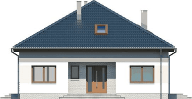 Elewacja frontowa domu jednorodzinnego Tryton B