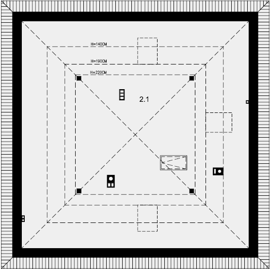 Rzut strychu domu jednorodzinnego Tryton B