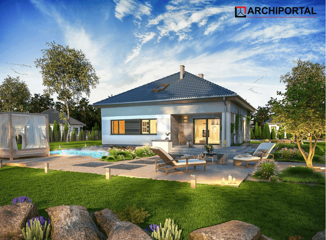Wizualizacja domu jednorodzinnego Tryton B