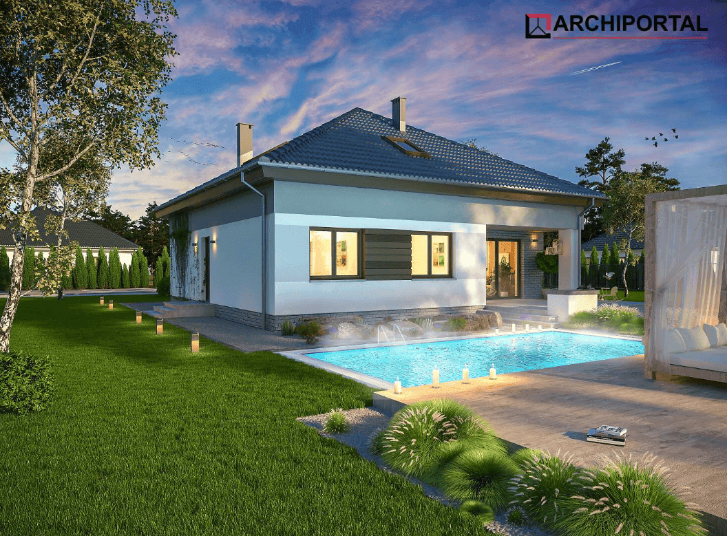 Wizualizacja domu jednorodzinnego Tryton B