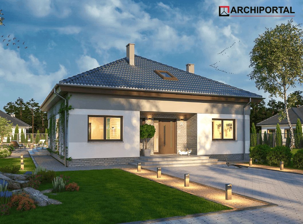 Wizualizacja domu jednorodzinnego Tryton B