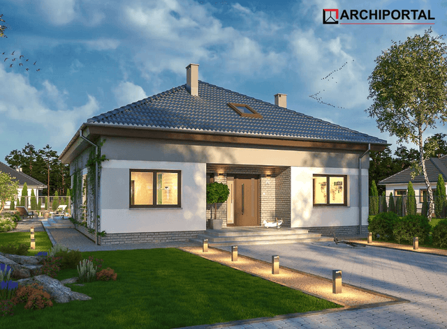 Wizualizacja domu jednorodzinnego Tryton B