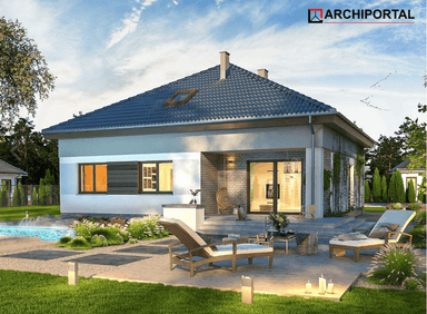 Wizualizacja domu jednorodzinnego Tryton B