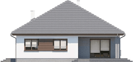 Elewacja tylna domu jednorodzinnego Tryton Teriva