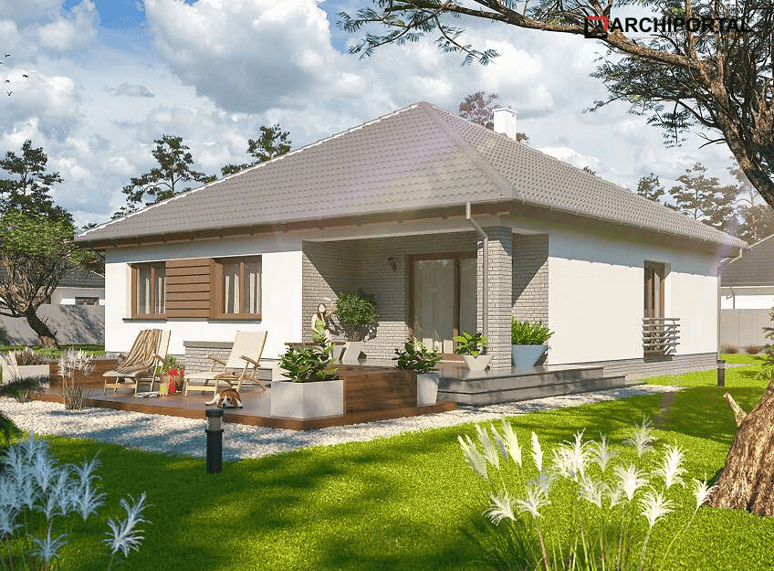 Wizualizacja domu jednorodzinnego Tryton Teriva