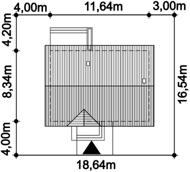 Rzut usytuowania domu jednorodzinnego Tula