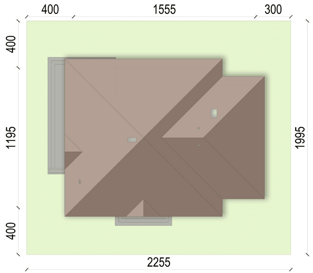 rzut usytuowania domu jednorodzinnego Aframon