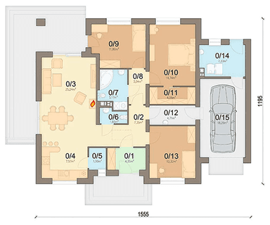 rzut parteru domu jednorodzinnego Aframon 2