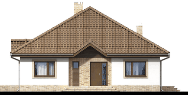 elewacja frontowa domu jednorodzinnego Aframon