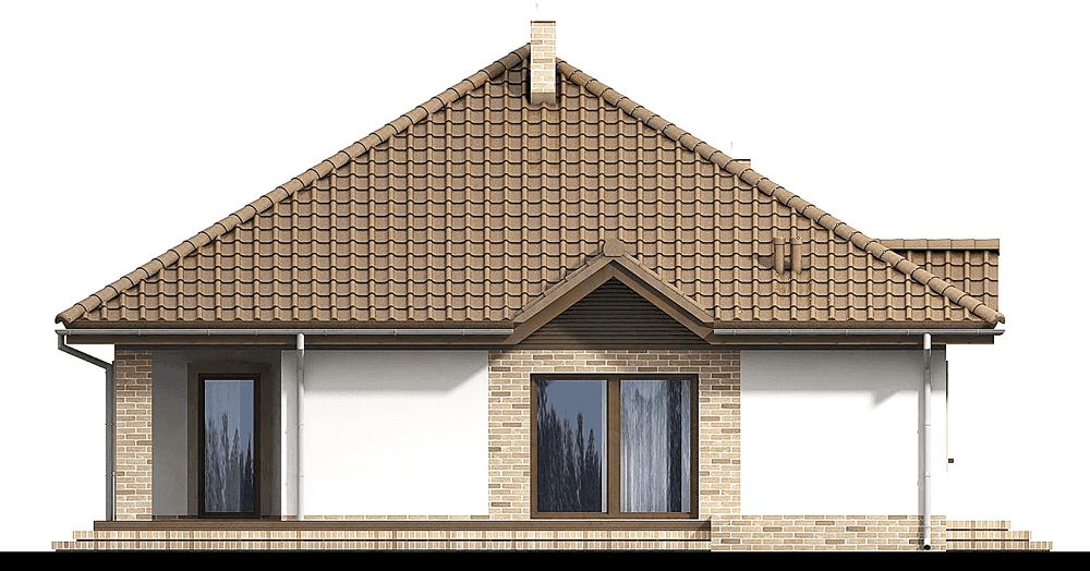 elewacja tylna domu jednorodzinnego Aframon