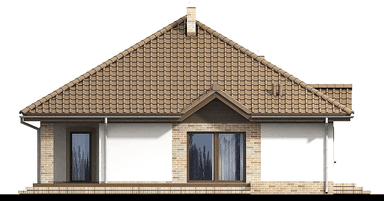 elewacja tylna domu jednorodzinnego Aframon