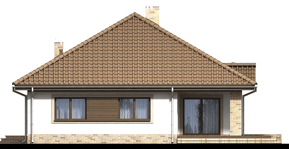 elewacja prawa domu jednorodzinnego Aframon